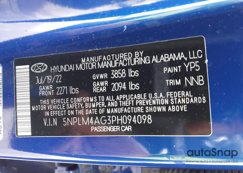 2023 Hyundai Elantra Sel z USA, uszkodzony, nr VIN 5NPLM4AG3PH094098